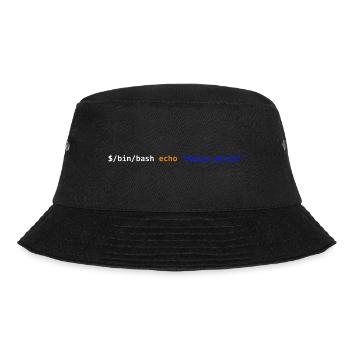 Hello World! Bash - Bucket Hat - Schwarz - Vorne - Lela (165cm)