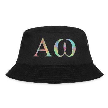 Alpha and Omega A and O - Christian symbol - Bucket Hat - black - Front - Lela (165cm)