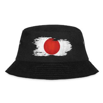 Japan - National Flag, Brush Effect - Bucket Hat - black - Front - Lela (165cm)