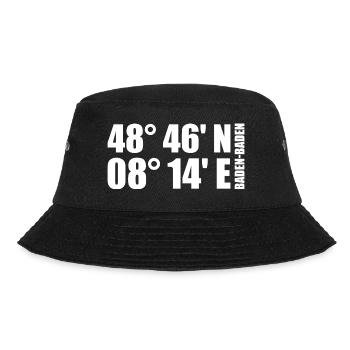 Baden-Baden Koordinaten - Bucket Hat - Schwarz - Vorne - Lela (165cm)