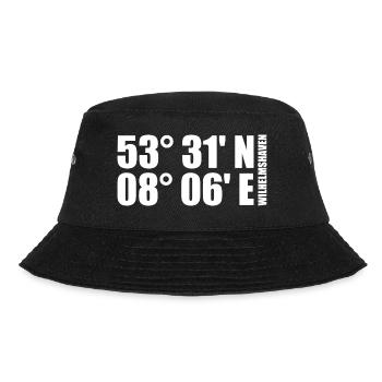 Wilhelmshaven coordinates - Bucket Hat - black - Front - Lela (165cm)