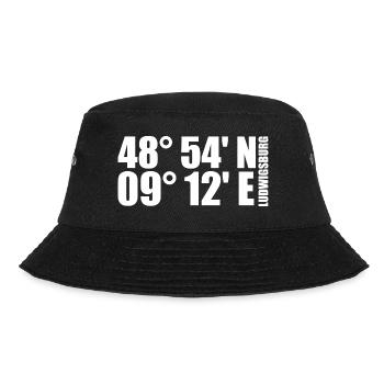 Ludwigsburg Koordinaten - Bucket Hat - Schwarz - Vorne - Lela (165cm)