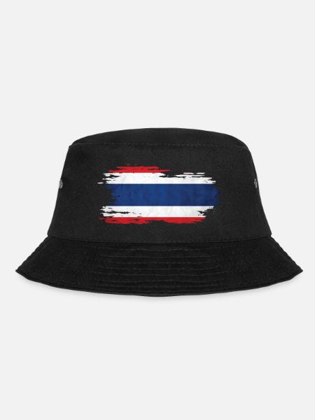 Thailand - Nationalfahne, Pinseleffekt - Bucket Hat - Schwarz