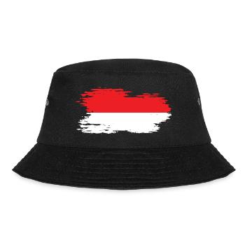Indonesia - National flag, brush effect - Bucket Hat - black - Front - Lela (165cm)