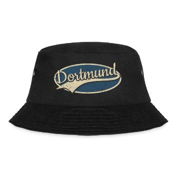 Dortmund Deutschland Vintage Typografie - Bucket Hat - Schwarz - Vorne - Lela (165cm)
