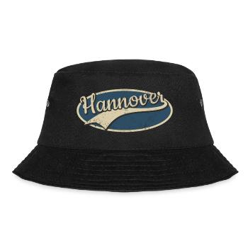 Hannover Deutschland Vintage Typografie - Bucket Hat - Schwarz - Vorne - Lela (165cm)