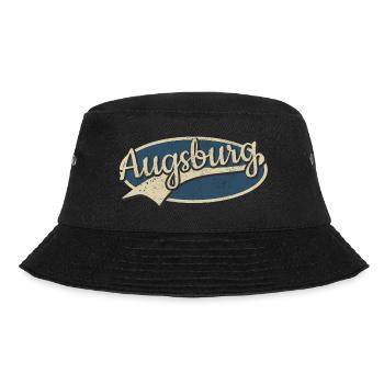 Augsburg Deutschland Vintage Typografie - Bucket Hat - Schwarz - Vorne - Lela (165cm)