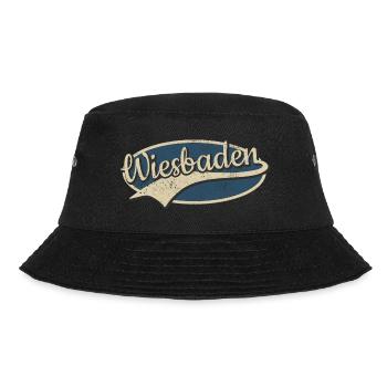 Wiesbaden Deutschland Vintage Typografie - Bucket Hat - Schwarz - Vorne - Lela (165cm)