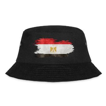 Egypt - National Flag, Brush Effect - Bucket Hat - black - Front - Lela (165cm)