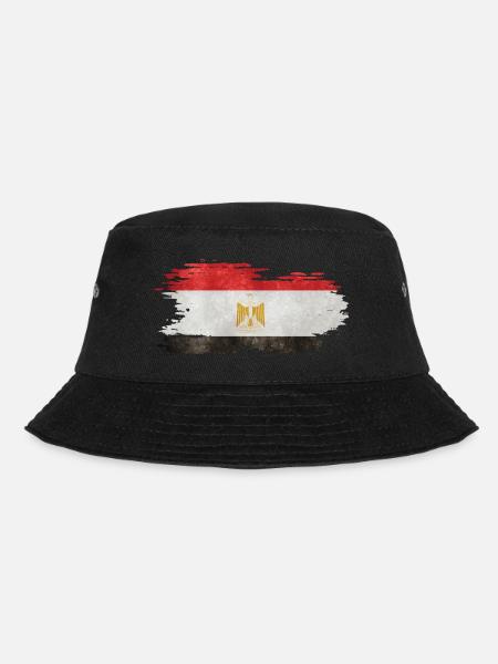 Ägypten - Nationalfahne, Pinseleffekt - Bucket Hat - Schwarz