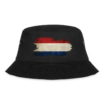 Netherlands - National Flag, Brush Effect - Bucket Hat - black - Front - Lela (165cm)