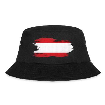 Austria - National Flag, Brush Effect - Bucket Hat - black - Front - Lela (165cm)
