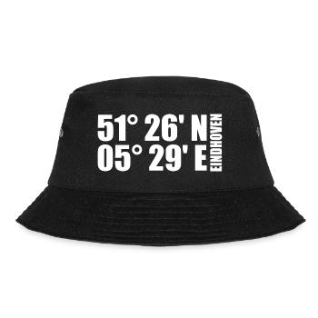 Eindhoven Koordinaten - Bucket Hat - Schwarz - Vorne - Lela (165cm)