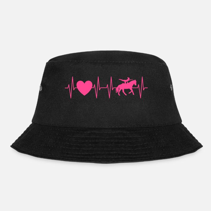 Herzschlag Volti Pink - Voltigieren Geschenkidee - Bucket Hat - Schwarz