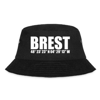 Brest Koordinaten - Bucket Hat - Schwarz - Vorne - Lela (165cm)