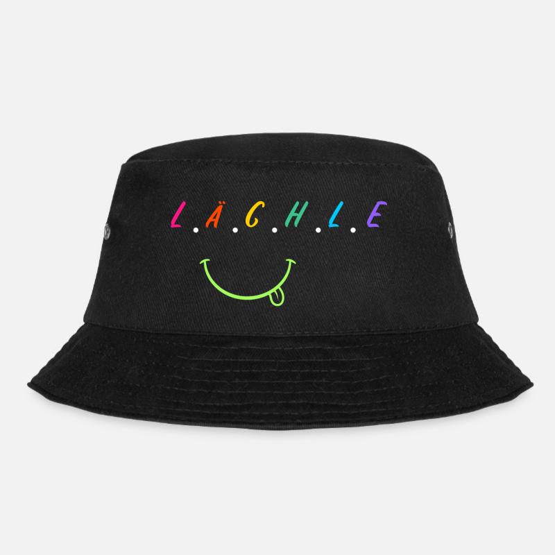 Lächle - Bucket Hat - Schwarz