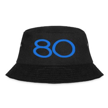 80. 80 YEARS. 80th ANNIVERSARY. 80TH BIRTHDAY. - Bucket Hat - black - Front - Lela (165cm)