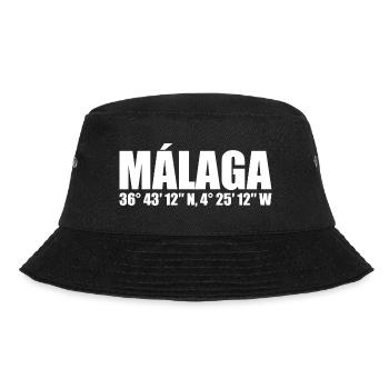 Málaga Koordinaten - Bucket Hat - Schwarz - Vorne - Lela (165cm)
