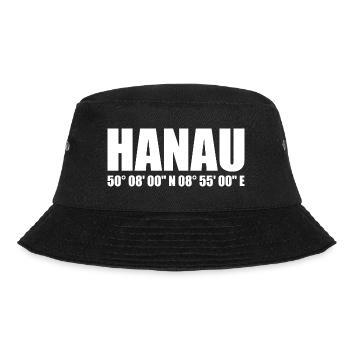 Hanau Koordinaten - Bucket Hat - Schwarz - Vorne - Lela (165cm)