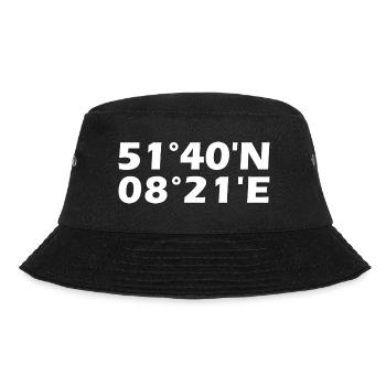 Lippstadt Koordinaten - Bucket Hat - Schwarz - Vorne - Lela (165cm)