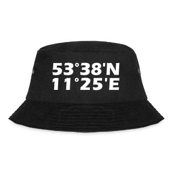Schwerin Koordinaten - Bucket Hat - Schwarz - Vorne - Lela (165cm)