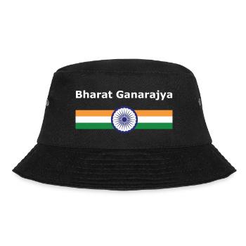 Bharat Ganarajya - Fahne und Wappen - Bucket Hat - Schwarz - Vorne - Lela (165cm)