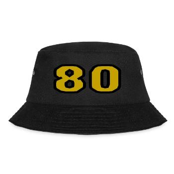 80. 80 YEARS. 80th ANNIVERSARY. 80TH BIRTHDAY. - Bucket Hat - black - Front - Lela (165cm)