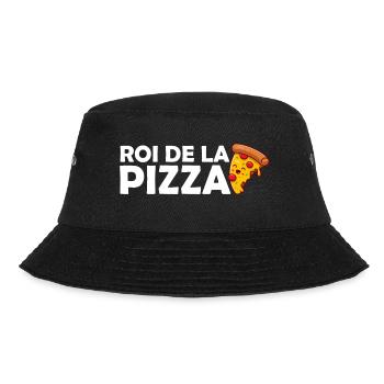 Pizza - Pizzeria - Cadeau - Manger - Drôle - Roi - Bob - noir - Devant - Lela (165cm)