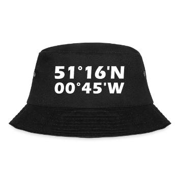 Farnborough Koordinaten - Bucket Hat - Schwarz - Vorne - Lela (165cm)