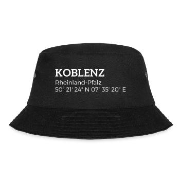 Koblenz, Rhineland-Palatinate coordinates - Bucket Hat - black - Front - Lela (165cm)