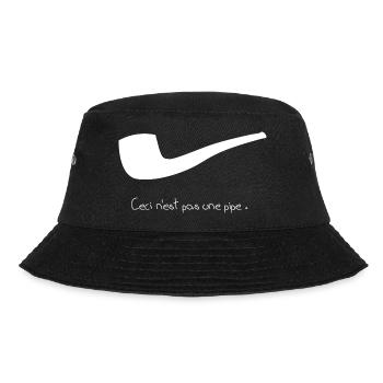 ceci n'est pas une pipe. - Bucket Hat - Schwarz - Vorne - Lela (165cm)