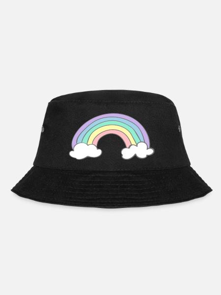 Regenbogen - Bucket Hat - Schwarz