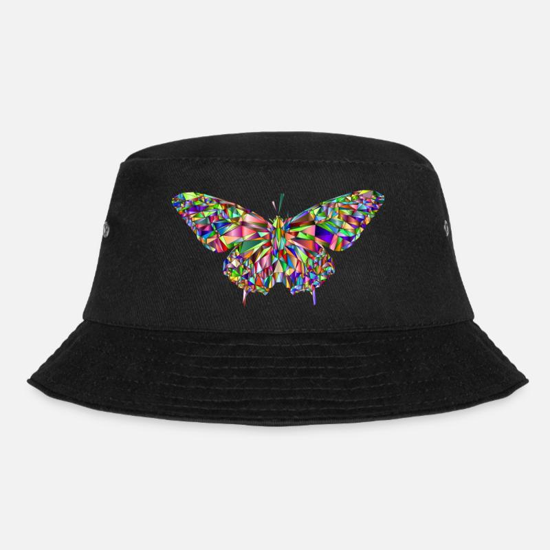 Schmetterling Mosaik - Bucket Hat - Schwarz