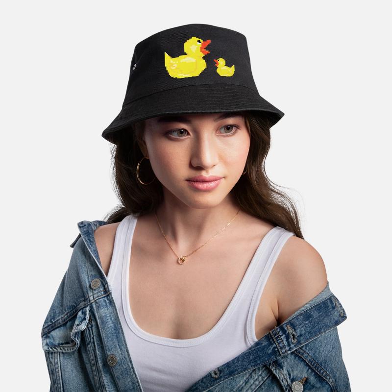 Ente Mutter mit Kind Kücken jung Geschenk Duck Bucket Hat