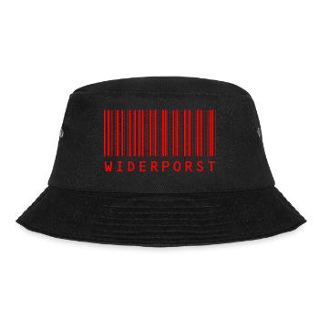 Widerporst Barcode (red print) - Bucket Hat - Schwarz - Vorne - Lela (165cm)