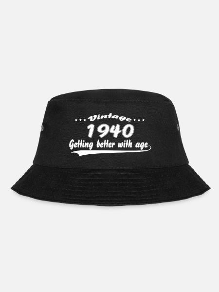 Vintage 1940 Getting Better With Age - Bucket Hat - black