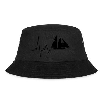 herzschlag segeln - Bucket Hat - Schwarz - Vorne - Lela (165cm)