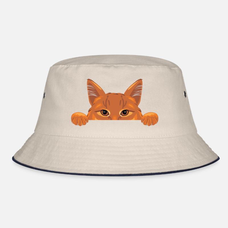 Peeking ginger cat Bucket Hat