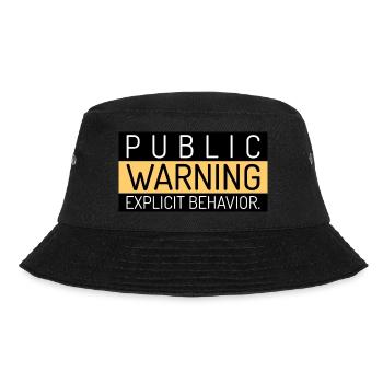 public warning Explicit bahavior Spruch Englisch - Bucket Hat - Schwarz - Vorne - Lela (165cm)