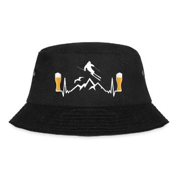 Apres Ski Beer Wheat Gift Funny ECG - Bucket Hat - black - Front - Lela (165cm)