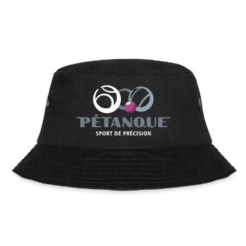 Petanque - cooles Design Logo - Bucket Hat - Schwarz - Vorne - Lela (165cm)
