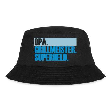 Opa. Grillmeister. Superheld. - Bucket Hat - Schwarz - Vorne - Lela (165cm)