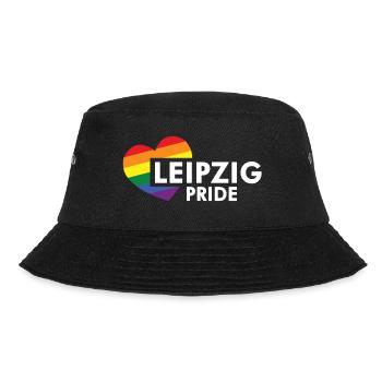 Leipzig Pride Rainbow (weiß) - Bucket Hat - Schwarz - Vorne - Lela (165cm)