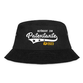 Befördert zur Patentante 2023 Babyfüße - Bucket Hat - Schwarz - Vorne - Lela (165cm)