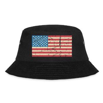 USA Vintage Flag - Bucket Hat - black - Front - Lela (165cm)