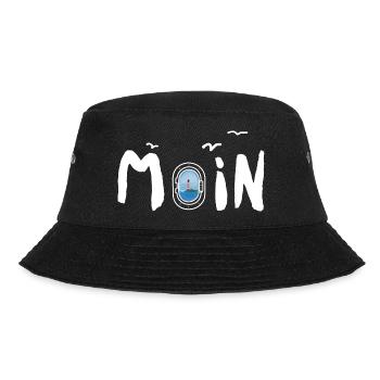 Moin Leuchtturm - Bucket Hat - Schwarz - Vorne - Lela (165cm)