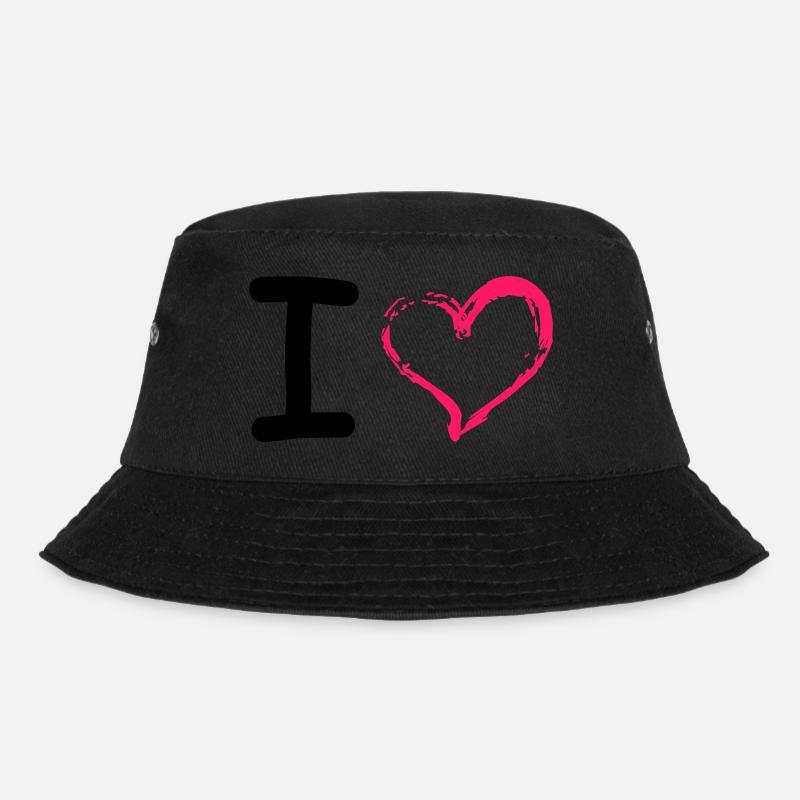 I Heart - Bucket Hat - Schwarz