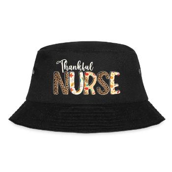 Fall Autumn Leopard - Thankful Nurse - Bucket Hat - black - Front - Lela (165cm)