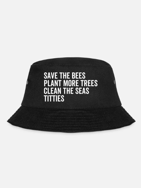Rettet die Bienen Pflanzen Sie mehr Bäume, die die Meere reinigen - Bucket Hat - Schwarz