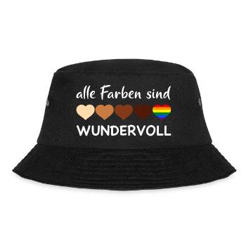 alle Farben sind wunderschön - Herzen - Bucket Hat - Schwarz - Vorne - Lela (165cm)